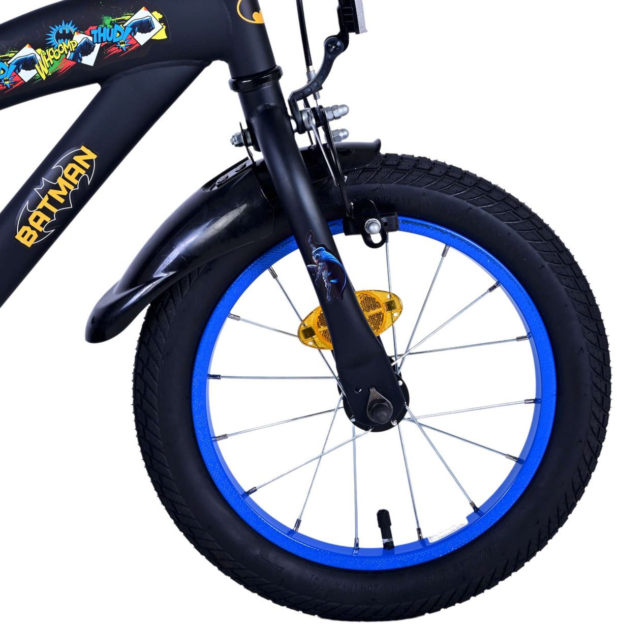 Kinderfahrrad Batman 14 Zoll von Volare - Schwarz, Leicht, mit Stützrädern