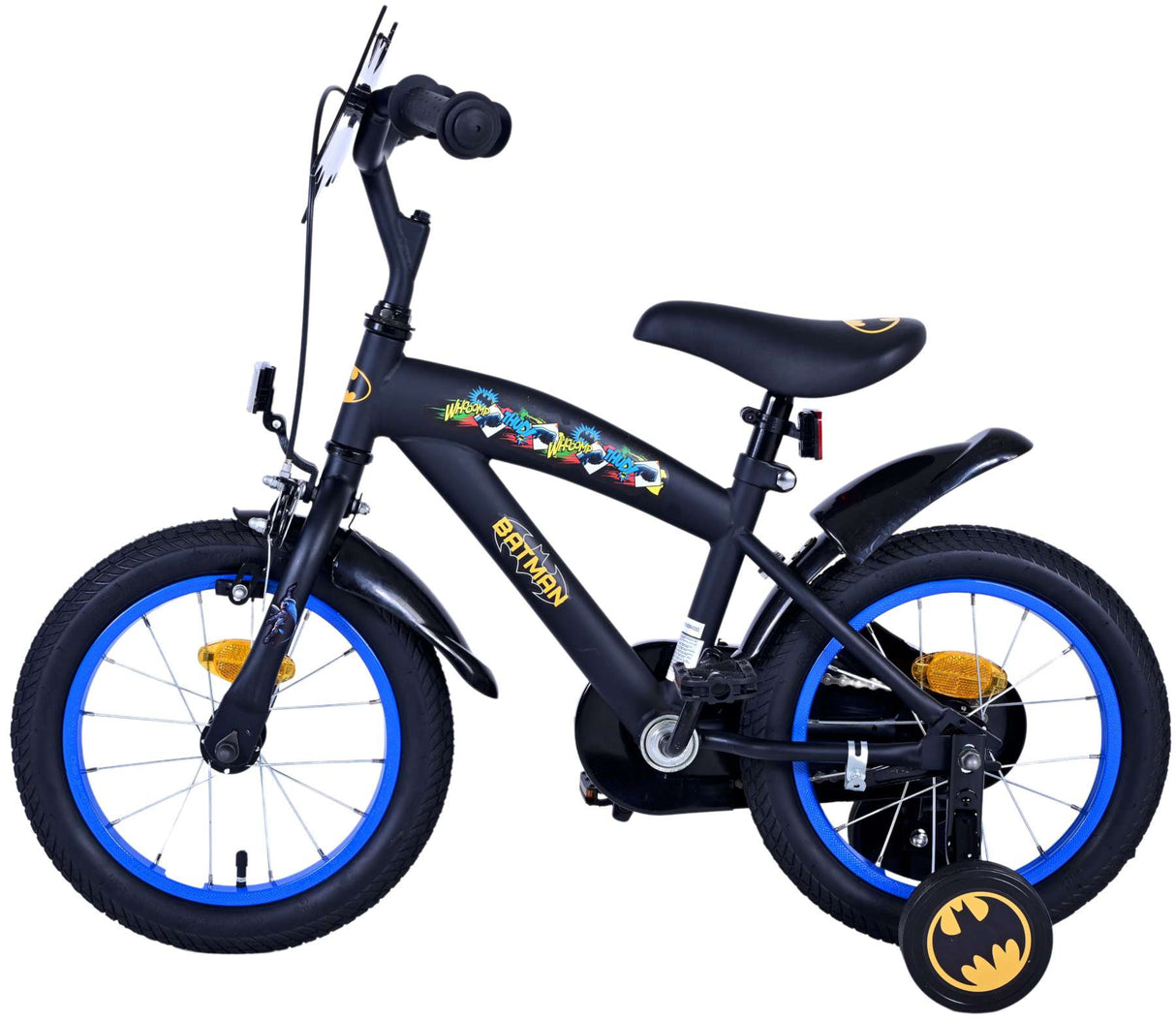 Kinderfahrrad Batman 14 Zoll von Volare - Schwarz, Leicht, mit Stützrädern