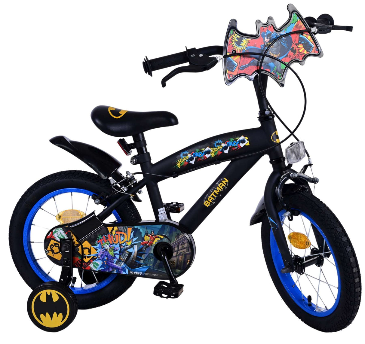 Volare Batman 14-Zoll-Kinderfahrrad schwarz - Sicherheit, Komfort und Spaß für jedes Kind!