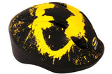 schwarzer Fahrradhelm mit gelbem Batman-Logo