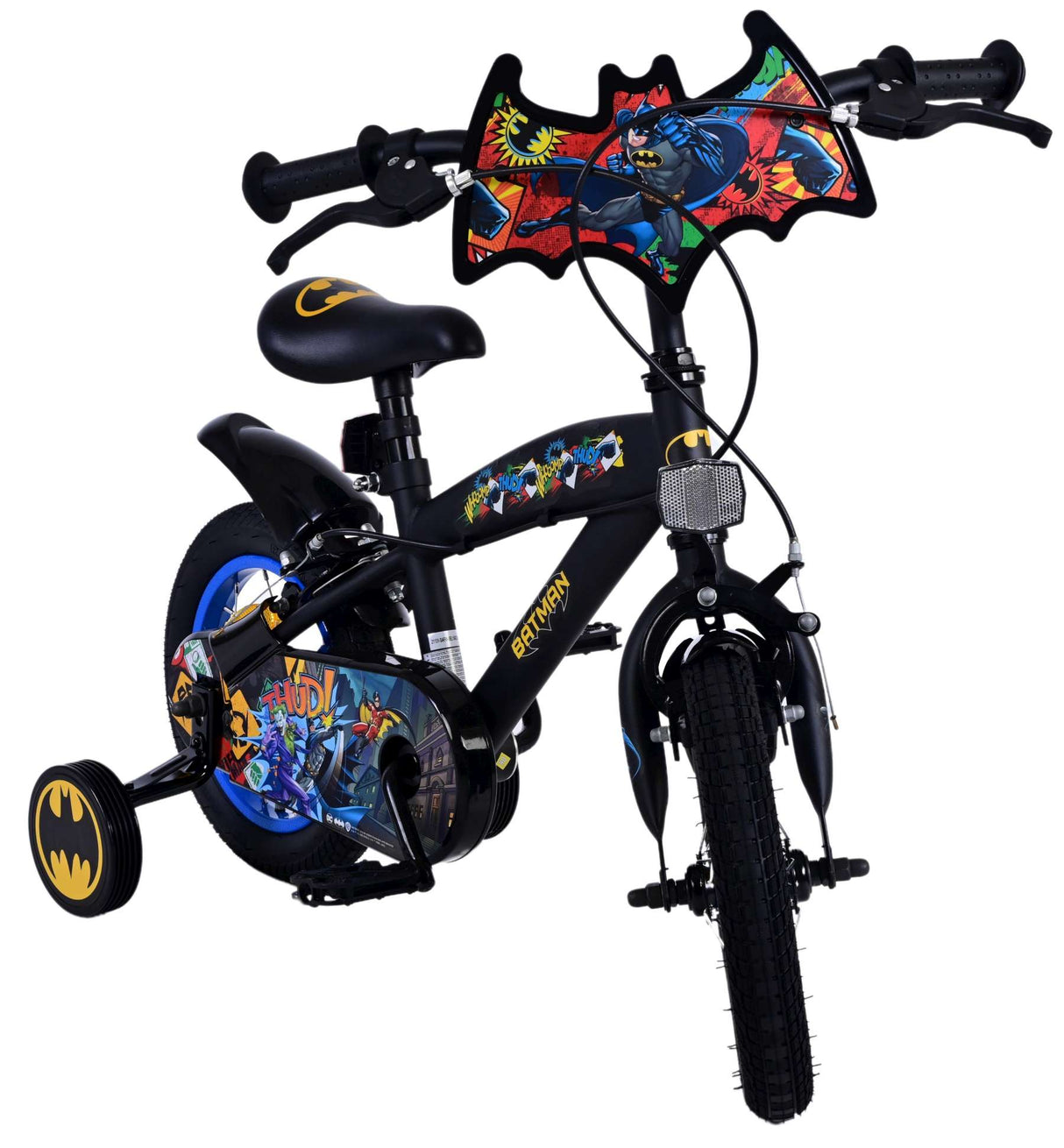 B-WARE - Volare Batman 12-Zoll-Kinderfahrrad schwarz - Sicherheit, Komfort und Spaß für jedes Kind!