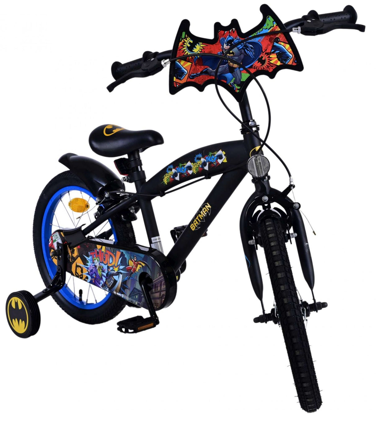 Volare Batman 16 Zoll Kinderfahrrad schwarz - Sicherheit, Komfort und Spaß in einem!