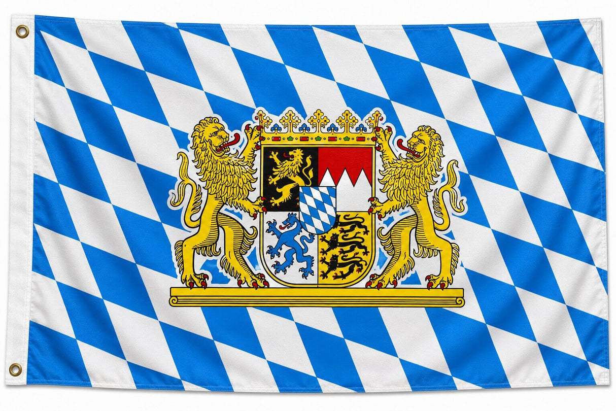 XXL Flagge Bayern Löwe Freistaat 250 x 150 cm Fahne mit 3 Ösen 100g/m² Stoffgewicht Hiss