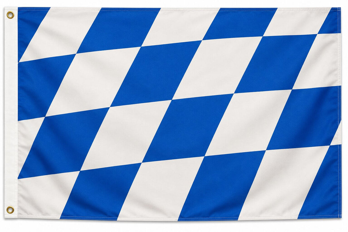 Flagge Bayern Raute 90 x 150 cm Fahne mit 2 Ösen 100g/m² Stoffgewicht Hissflagge Hiss