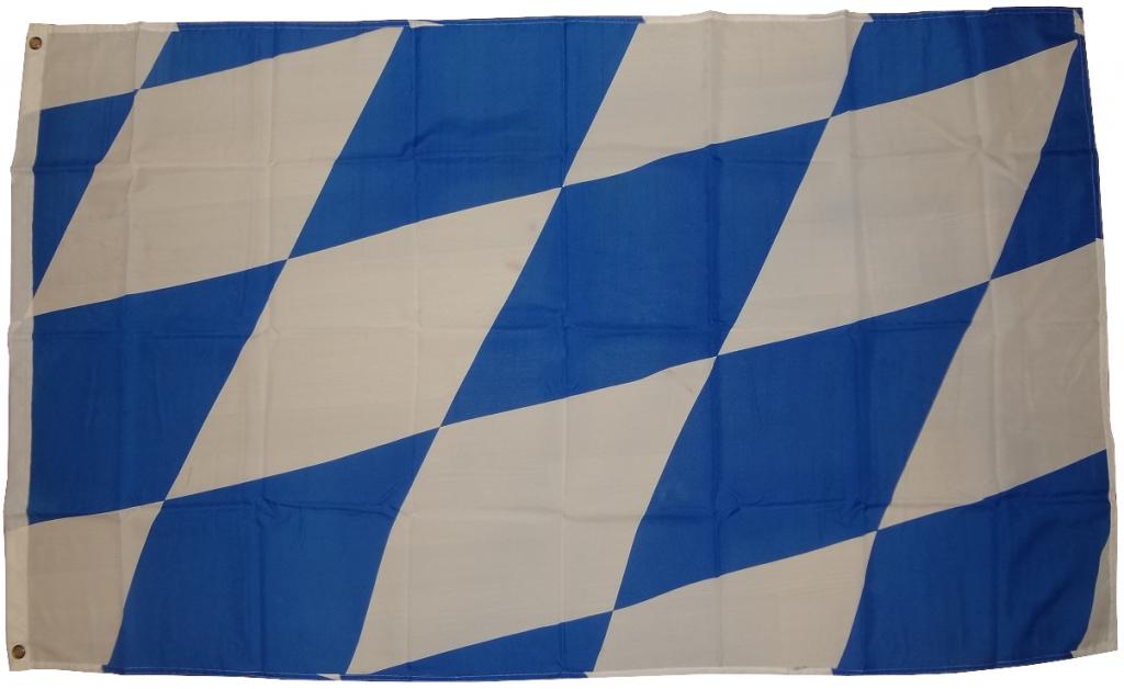 Flagge Bayern Raute 90 x 150 cm Fahne mit 2 Ösen 100g/m² Stoffgewicht Hissflagge Hiss