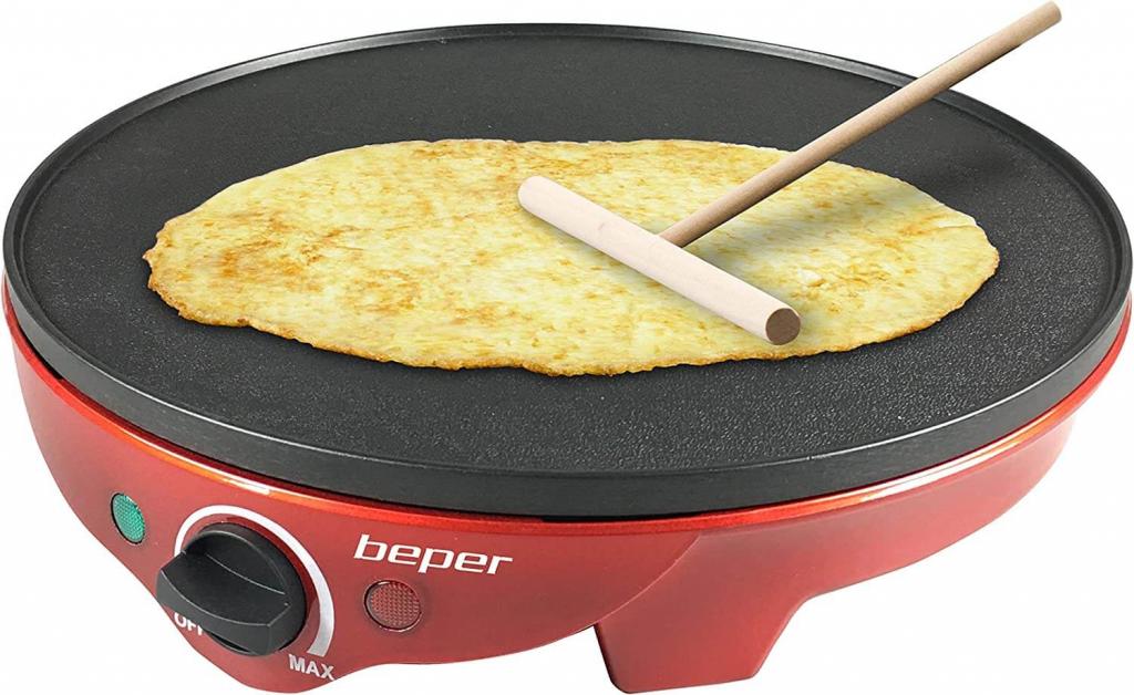 Beper BT.700Y Crepes Maker mit Holzspatel von oben