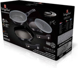 Berlinger Haus BH/7048 Metallic Line Carbon Pro Edition 5er Set Bratpfannen mit abnehmbarem Griff