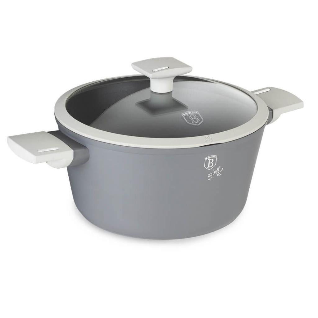 Berlinger Haus BH/7066 Aspen Collection Kasserolle in Grau mit Deckel Topf Durchmesser 20 cm