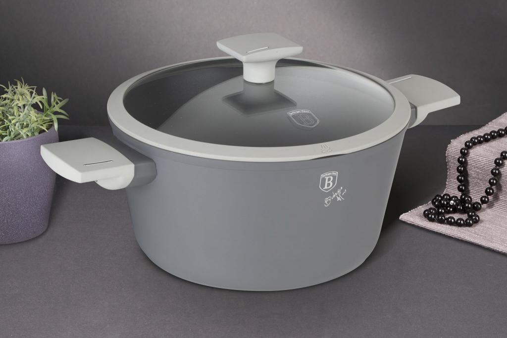 Berlinger Haus BH/7066 Aspen Collection Kasserolle in Grau mit Deckel Topf Durchmesser 20 cm