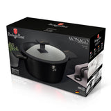 Berlinger Haus BH/7086 Monaco Collection Kasserolle in Schwarz mit Deckel Topf Durchmesser 20 cm