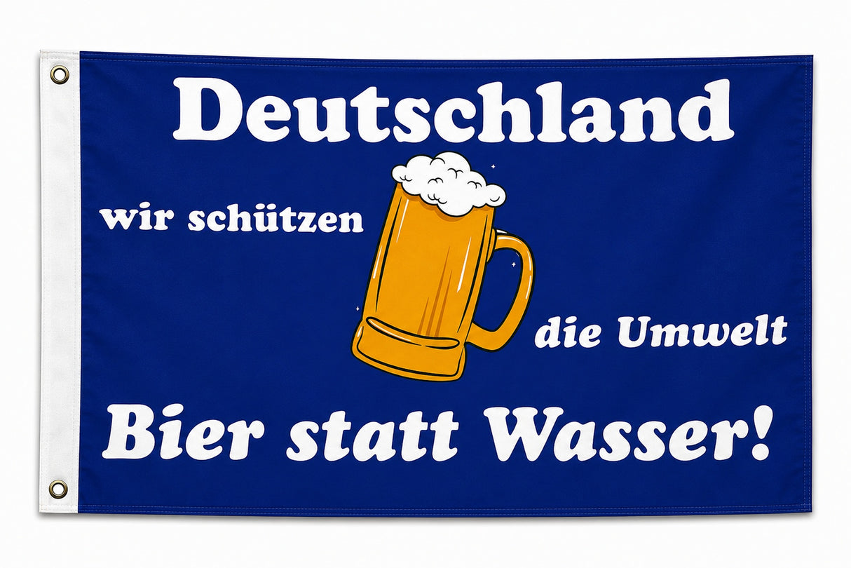 Flagge BIER STATT WASSER 90 x 150 cm mit 2 Messingösen