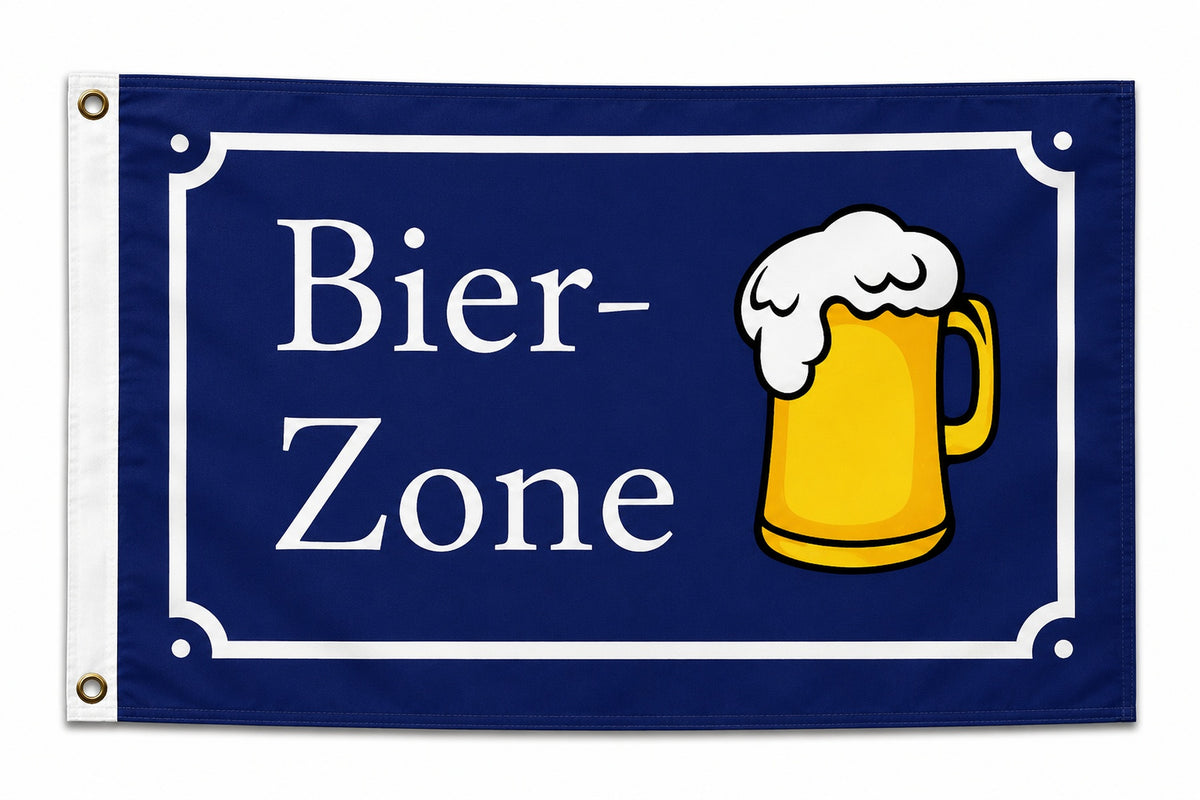 Flagge BIERZONE 90 x 150 cm mit 2 Messingösen