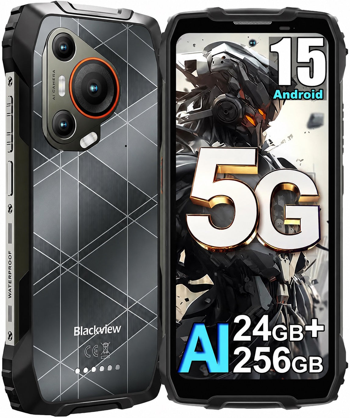 Blackview BL7000 Pro Outdoor Smartphone 5G - 7500mAh Akku, 6.78" 120Hz Display, 24GB RAM 256GB ROM, 50MP + 20MP Nachtsicht Kamera, NFC