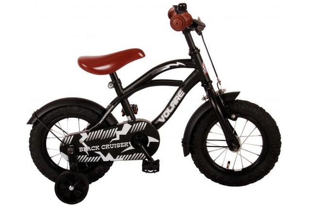 Volare Black Cruiser 12-Zoll-Kinderfahrrad mit Handbremse und RÃ¼cktrittbremse