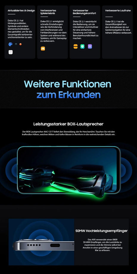 Simkartenfach des Blackview A95 Smartphone blau 8GB/128GB