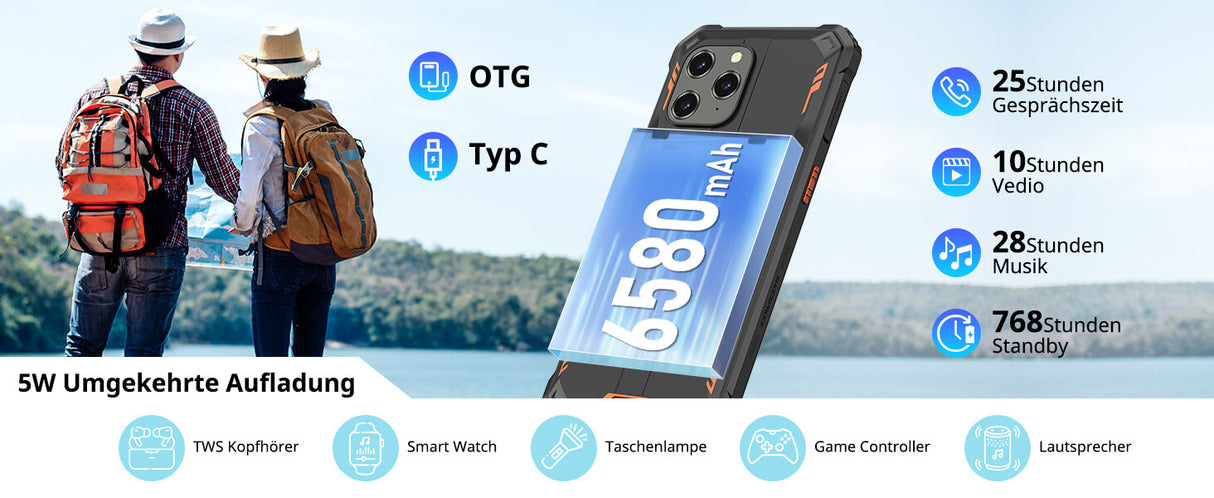 Blackview BV5300 pro Black Rugged Smartphone, Outdoorhandy mit 7 GB RAM und 64 GB Speicher