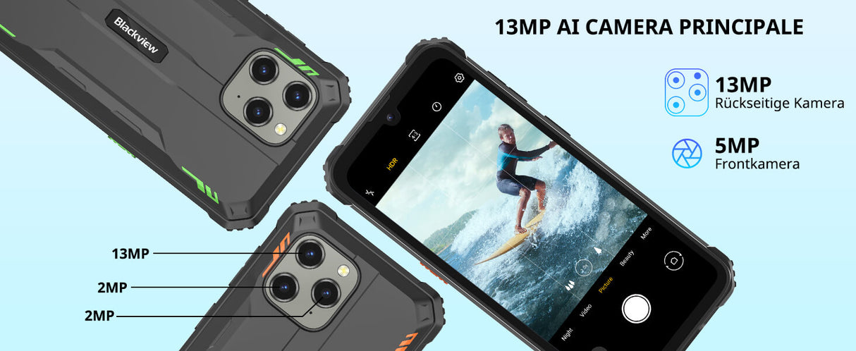 Blackview BV5300 pro Black Rugged Smartphone, Outdoorhandy mit 7 GB RAM und 64 GB Speicher