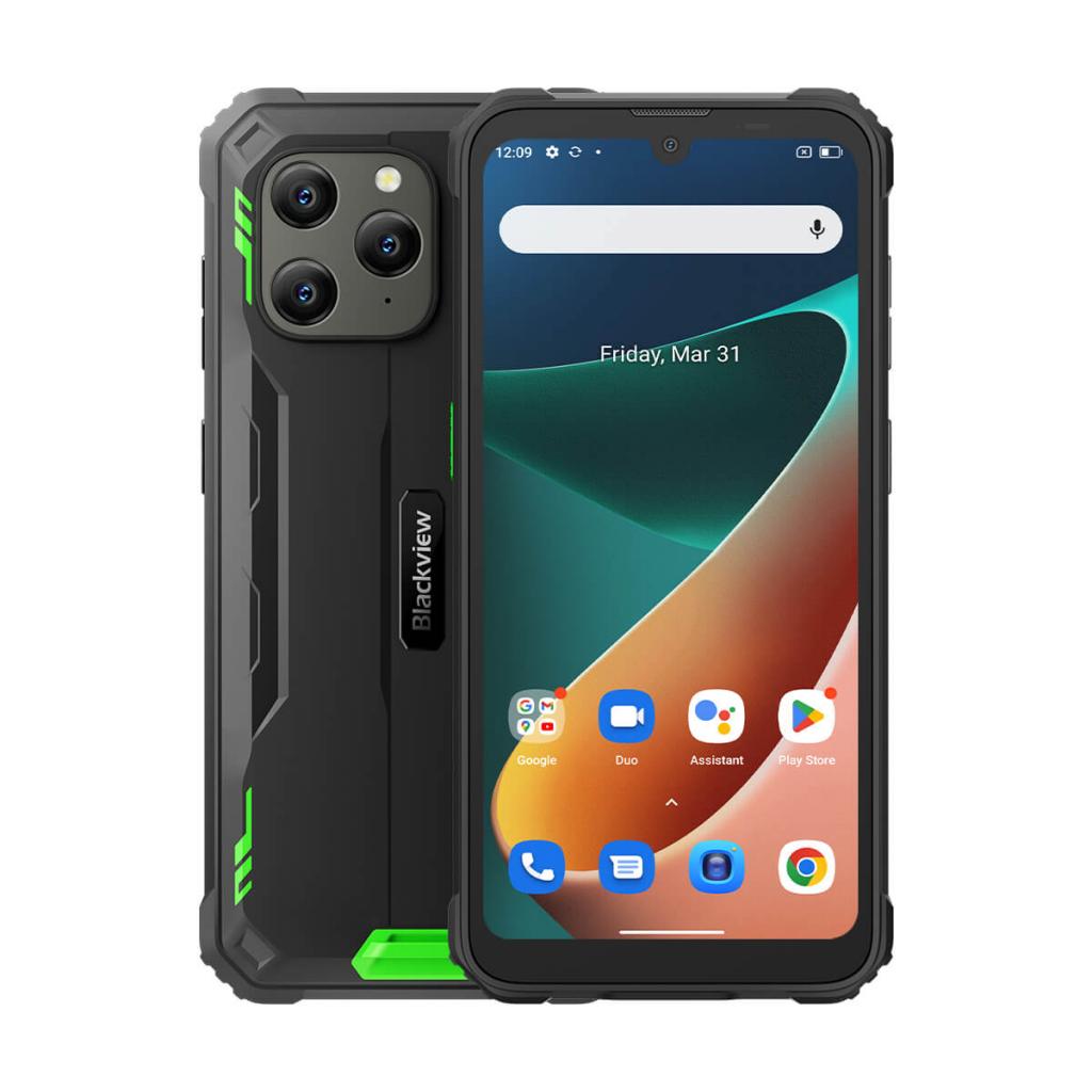 Blackview BV5300 pro grÃ¼n Outdoor Smartphone Vorder- und RÃ¼ckseite