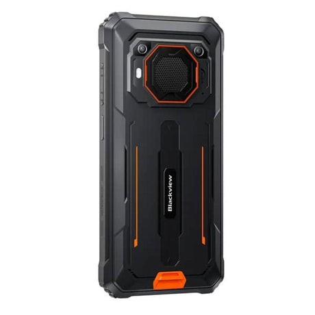 Blackview BV6200Pro Smartphone Orange mit 8GB RAM / 128GB ROM RÃ¼ckseite im linken Profil