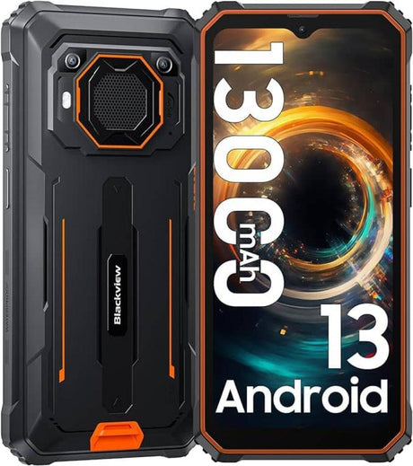 Blackview BV6200Pro Smartphone Orange mit 8GB RAM / 128GB ROM Vorder- und RÃ¼ckseite