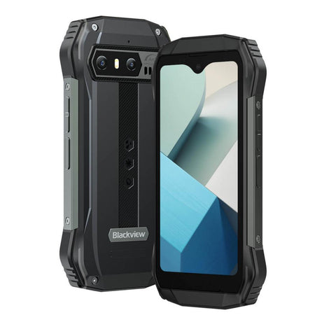 Blackview N6000 schwarz Outdoorsmartphone Vorder-und RÃ¼ckseite im Profil