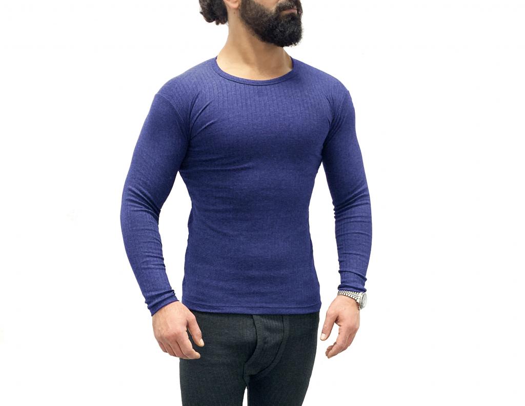 warmes langärmliges Thermo-Shirt für Herren in Blau Garcia Pescara