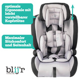 Blij´r Ivo Grau/schwarz I-Size Kinder Autositz mit gratis Rücksitz Organizer