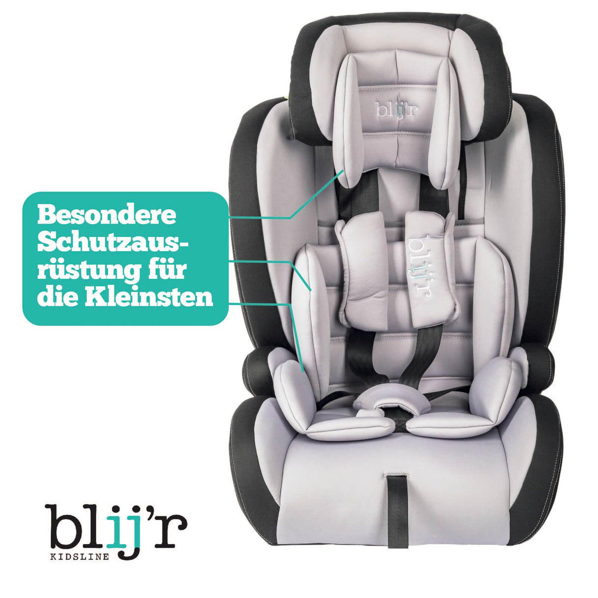 Blij`r Ivo grey/black Autositz mit den USPs Ergonomie und Sitzkomfort