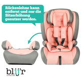 Blij´r Ivo pink/grau I-Size Kinder Autositz mit Wumbi Sonnenschutz