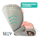 Blij´r Ivo Plus pink/grau I-Size Autositz Kindersitz Höhenverstellbar für Kinder von 76-150 cm