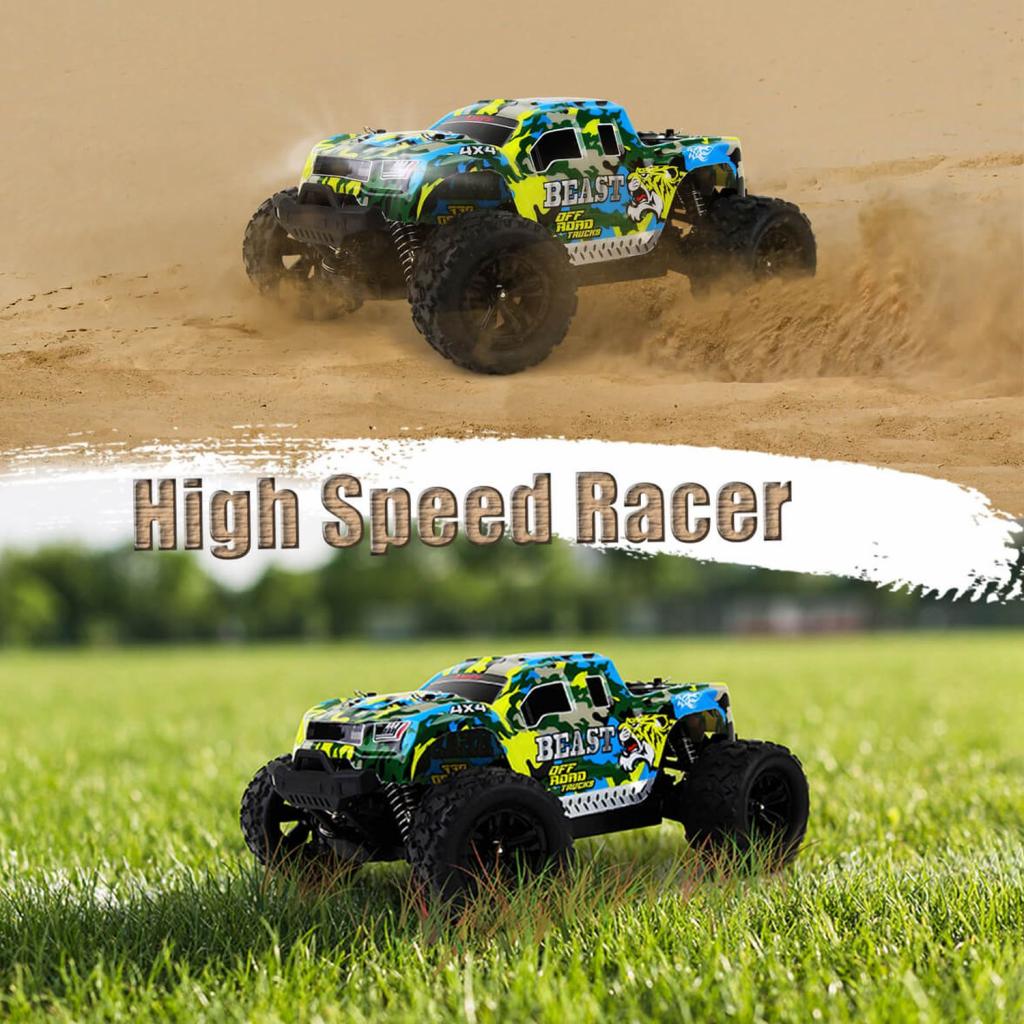 BlijÂ´r Beast blau RC Monstertruck auf Sand