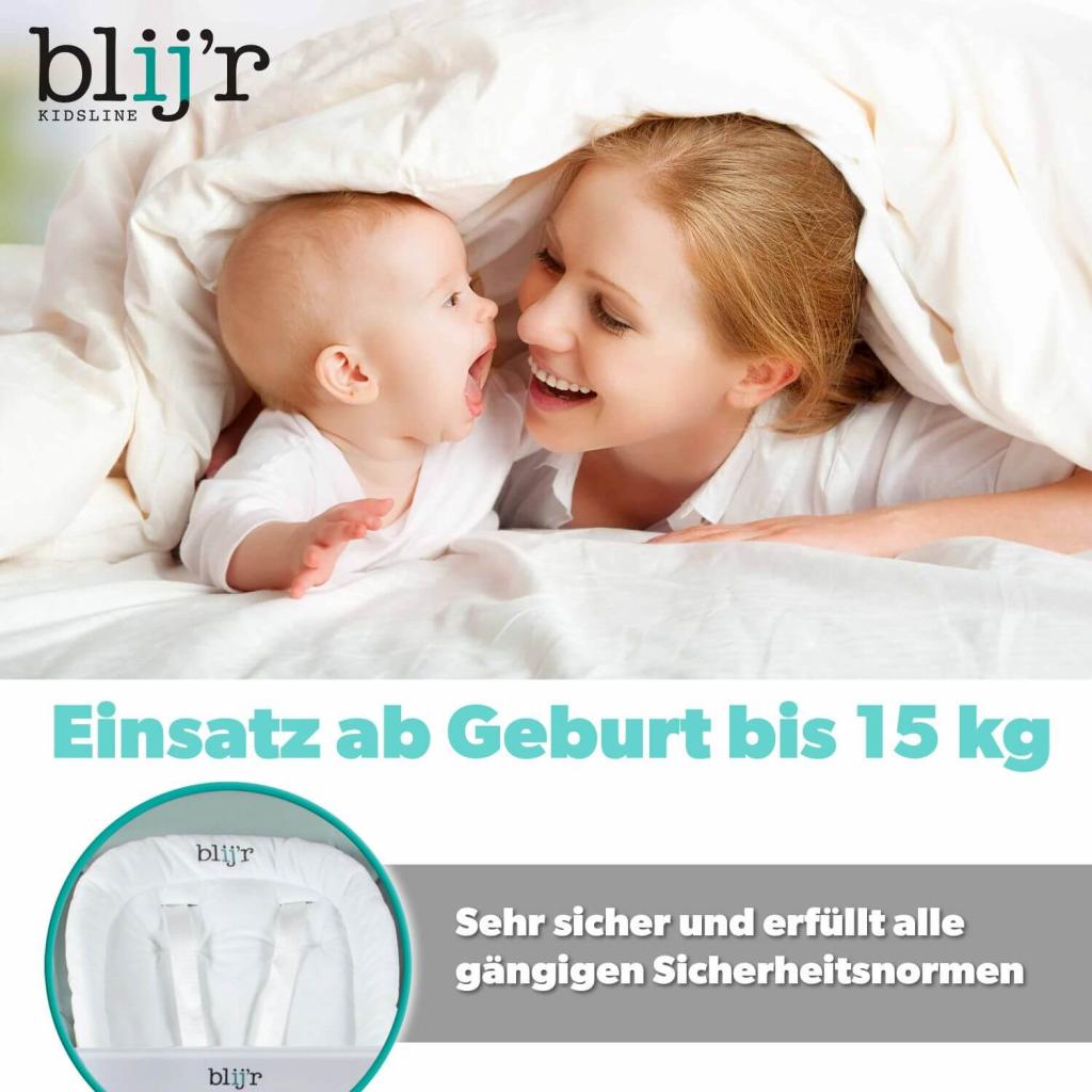 Sicherheit beim Blijr Guusje Baby-& Kinderstuhl MinzgrÃ¼n mittels 5-Punkt Sicherheitsgurt