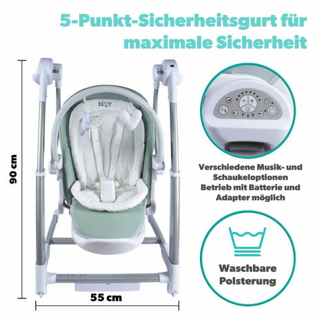 Wippfunktion des Blijr Guusje Baby-& Kinderstuhl MinzgrÃ¼n