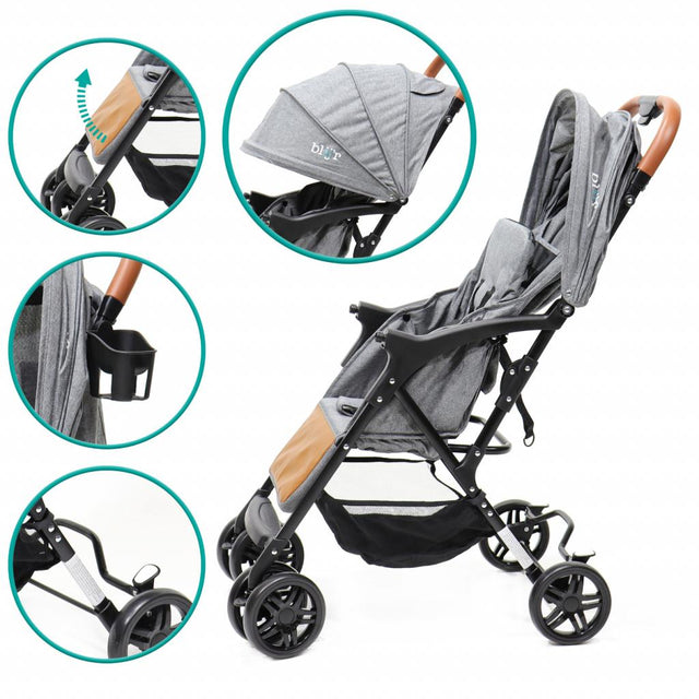 Blijr Mimi Kinderwagen Buggy in Grau im Profil