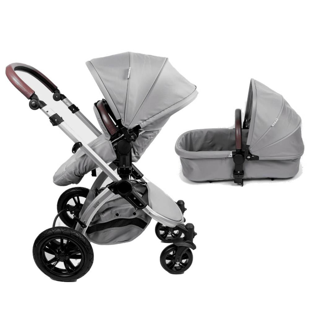 BlijÂ´r Sam Luxus Kinderwagen Babyschale und Sportaufsatz grau