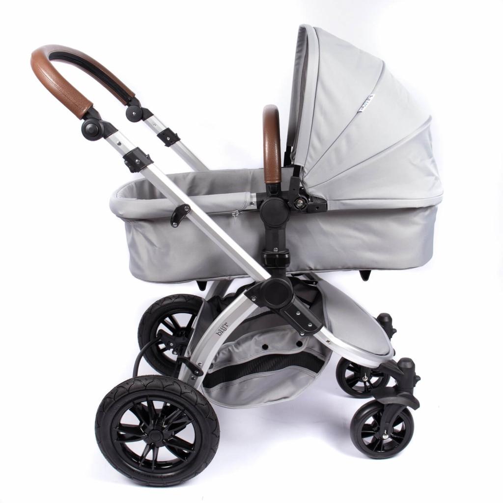 Blij´r Sam grau 2in1 Luxus Kombi Kinderwagen 360 Grad drehbar Buggy Baby Babyschale Sportbuggy