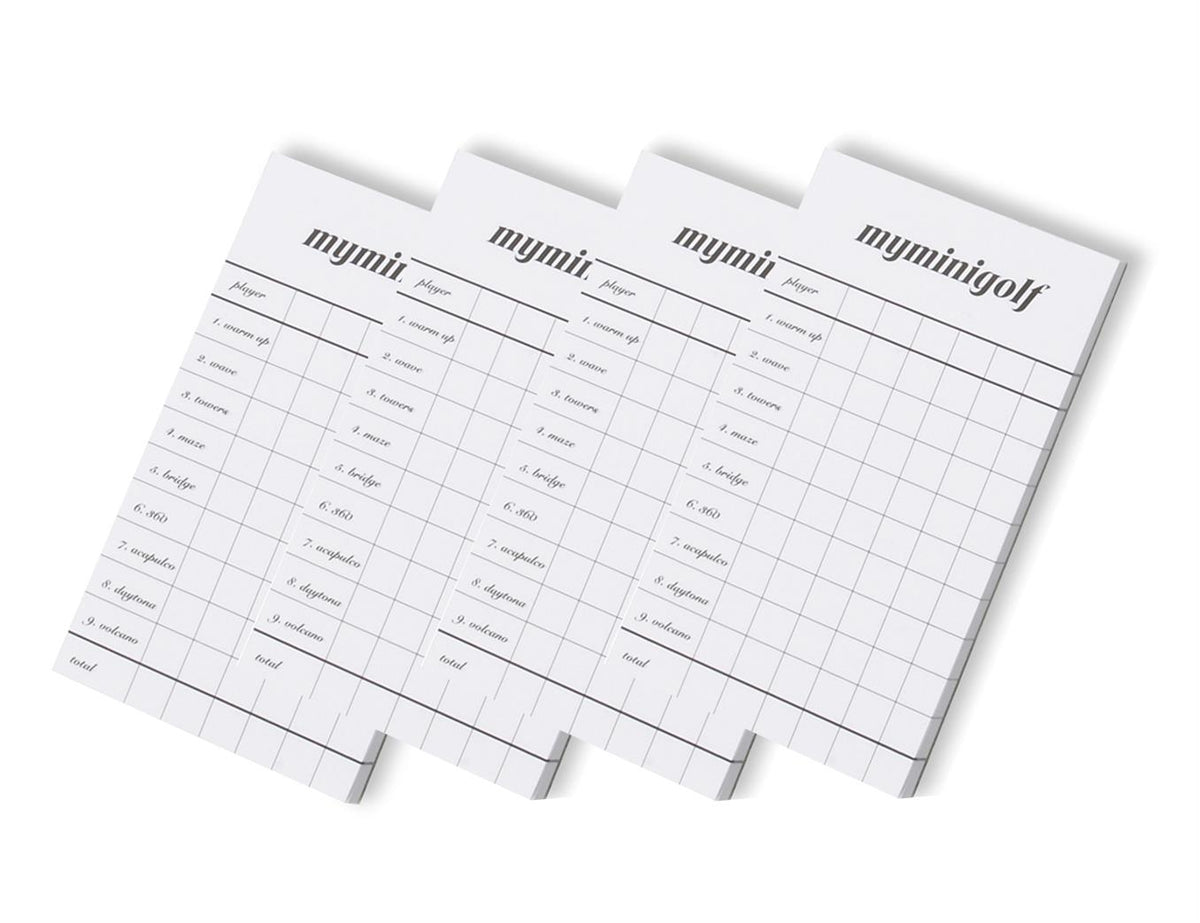 4er Set original myminigolf Punkteblöcke, je 50 Blatt