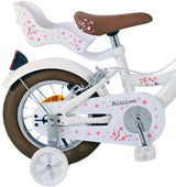 Volare Blossom Kinderfahrrad für Mädchen - 12 Zoll - Weiß mit Handbremsen