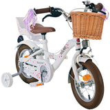 Volare Blossom Kinderfahrrad für Mädchen - 12 Zoll - Weiß mit Handbremsen