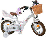 Volare Blossom Kinderfahrrad für Mädchen - 12 Zoll - Weiß mit Handbremsen