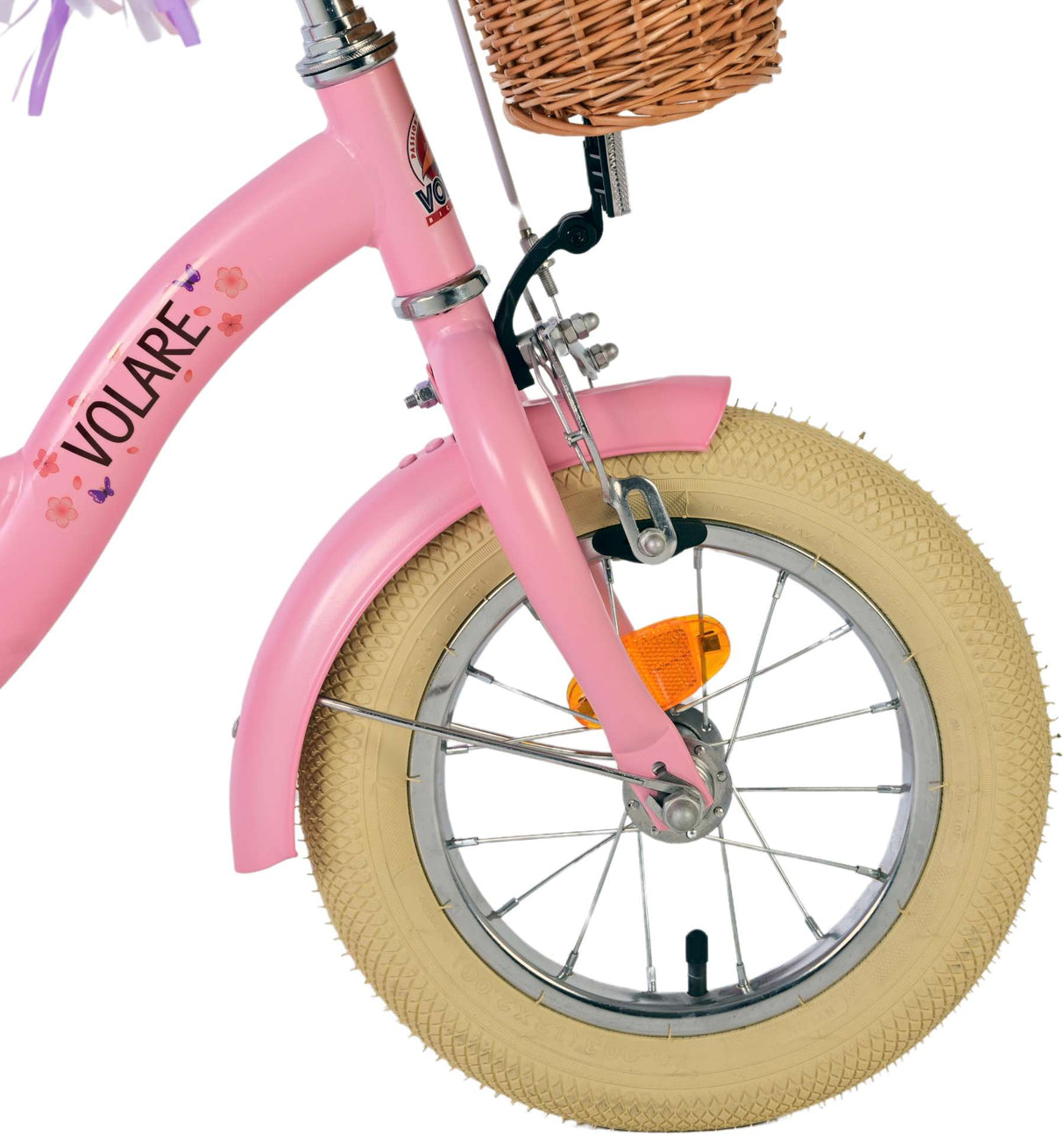 Volare Blossom Kinderfahrrad für Mädchen - 12 Zoll in Rosa für Kinder von 3 bis 4,5 Jahren