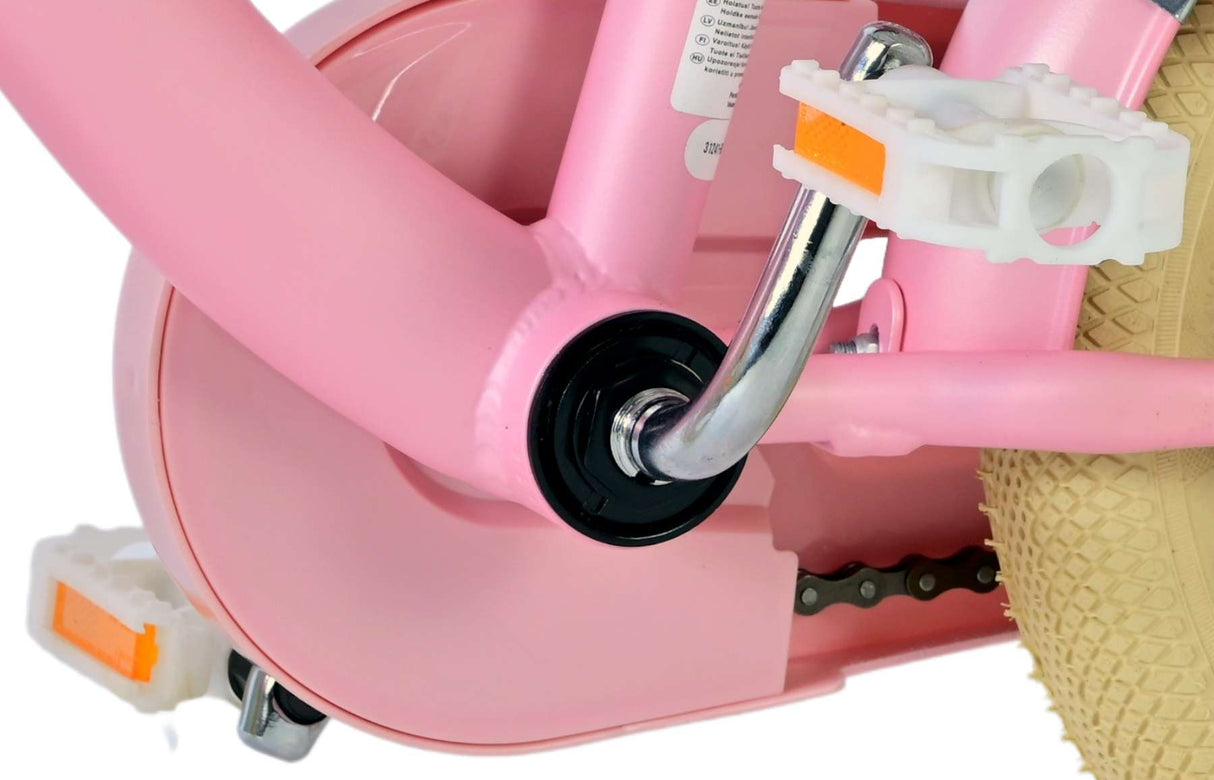 Volare Blossom Kinderfahrrad für Mädchen - 12 Zoll in Rosa mit zwei Handbremsen