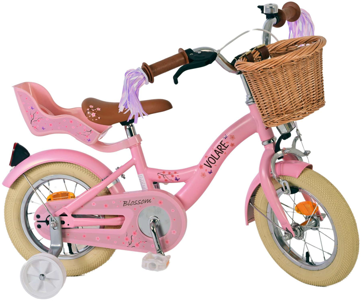 Volare Blossom Kinderfahrrad für Mädchen - 12 Zoll in Rosa für Kinder von 3 bis 4,5 Jahren