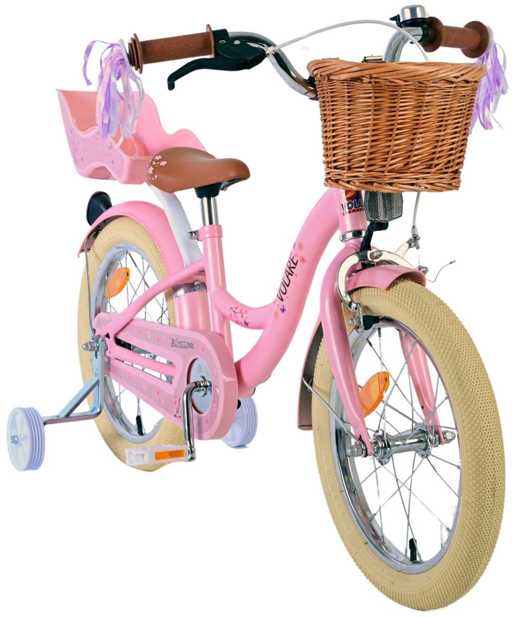 Volare Blossom Kinderfahrrad für Mädchen - 16 Zoll in Rosa für Kinder von 4 bis 6 Jahren