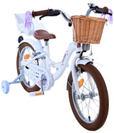 Volare Blossom Kinderfahrrad für Mädchen - 16 Zoll - Weiß mit Handbremsen