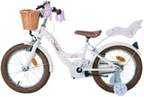 Volare Blossom Kinderfahrrad für Mädchen - 16 Zoll - Weiß mit Handbremsen