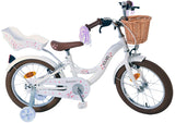 Volare Blossom Kinderfahrrad für Mädchen - 16 Zoll - Weiß mit Handbremsen