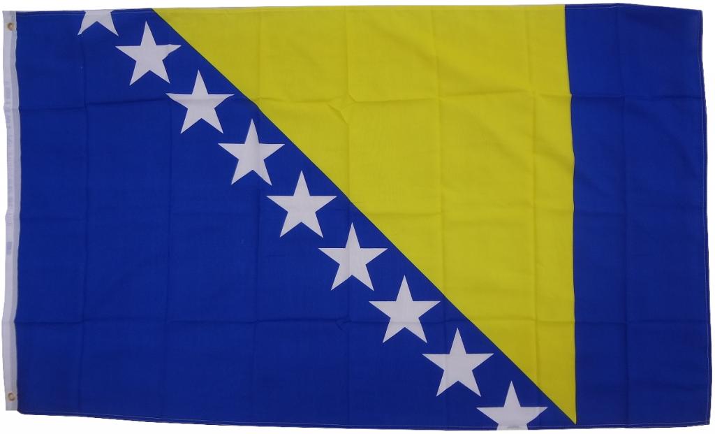 Flagge Fahne Bosnien-Herzogowina 90 x 150 cm mit 2 Metallösen 100 g Stoffgewicht Hissflagge