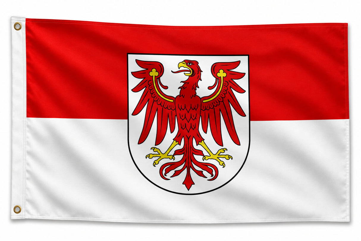 Flagge Brandenburg 90 x 150 cm Fahne mit 2 Ösen 100g/m² Stoffgewicht Hissflagge Hiss