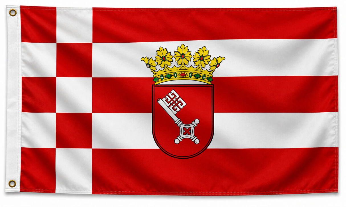 Flagge Bremen 90 x 150 cm Fahne mit 2 Ösen 100g/m² Stoffgewicht Hissflagge Hissen